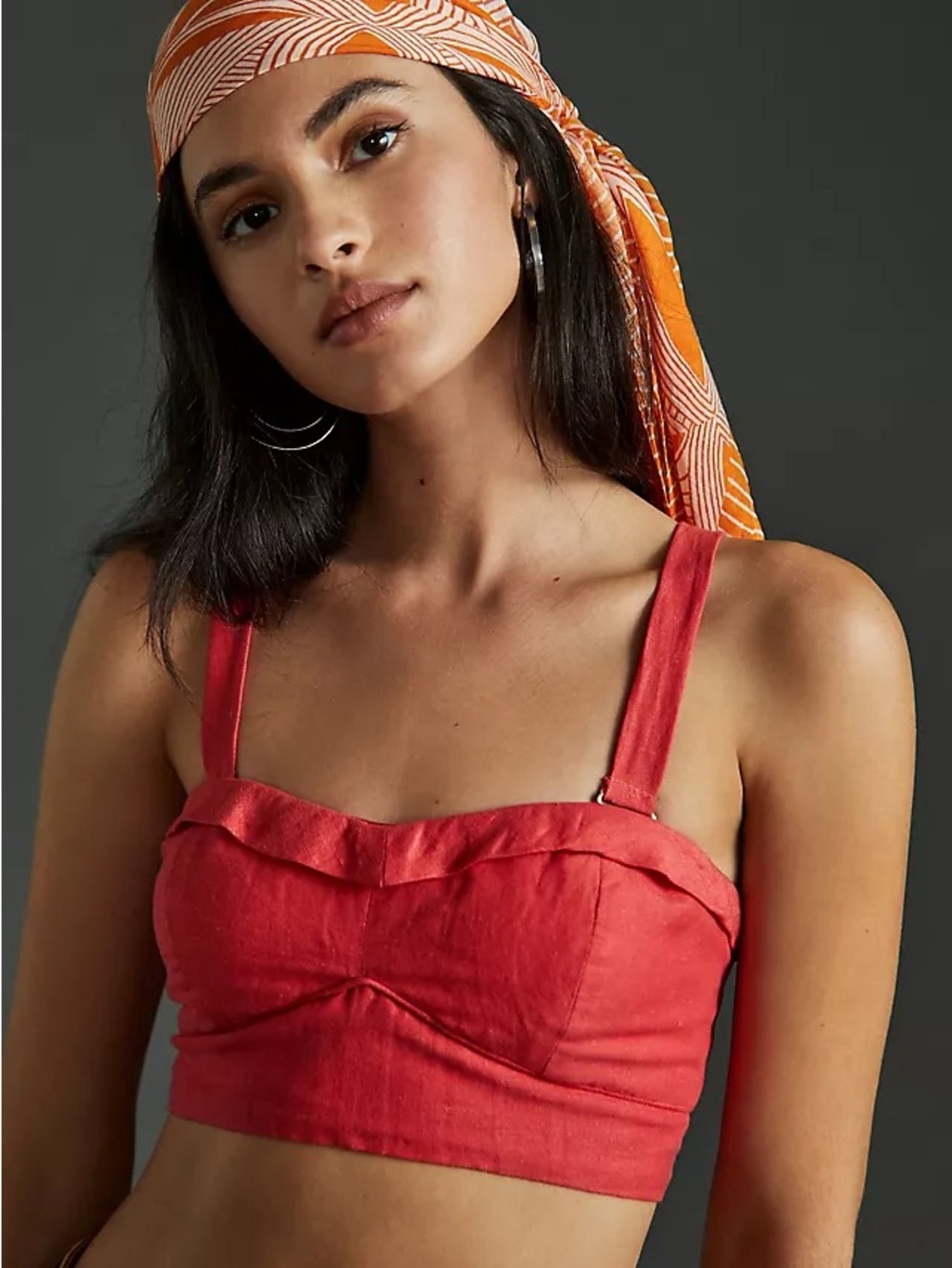 Anthropologie Maeve Bustier Linen Blend Top Sz Small